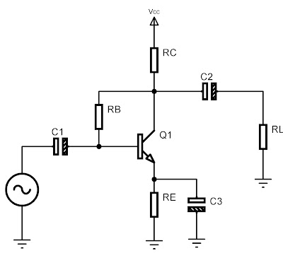 Emitter-Collector Biased BJT Amplifier Circuit Diagram