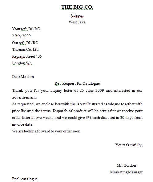 The Final Episode: Inquiry Letter of English Business Letter