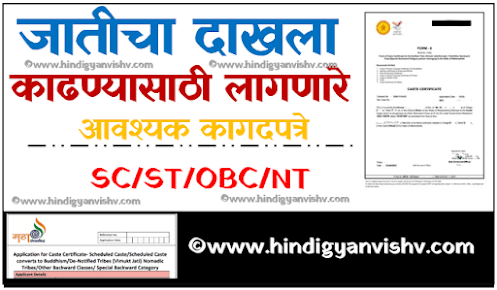 Caste Certificate Documents In Marathi