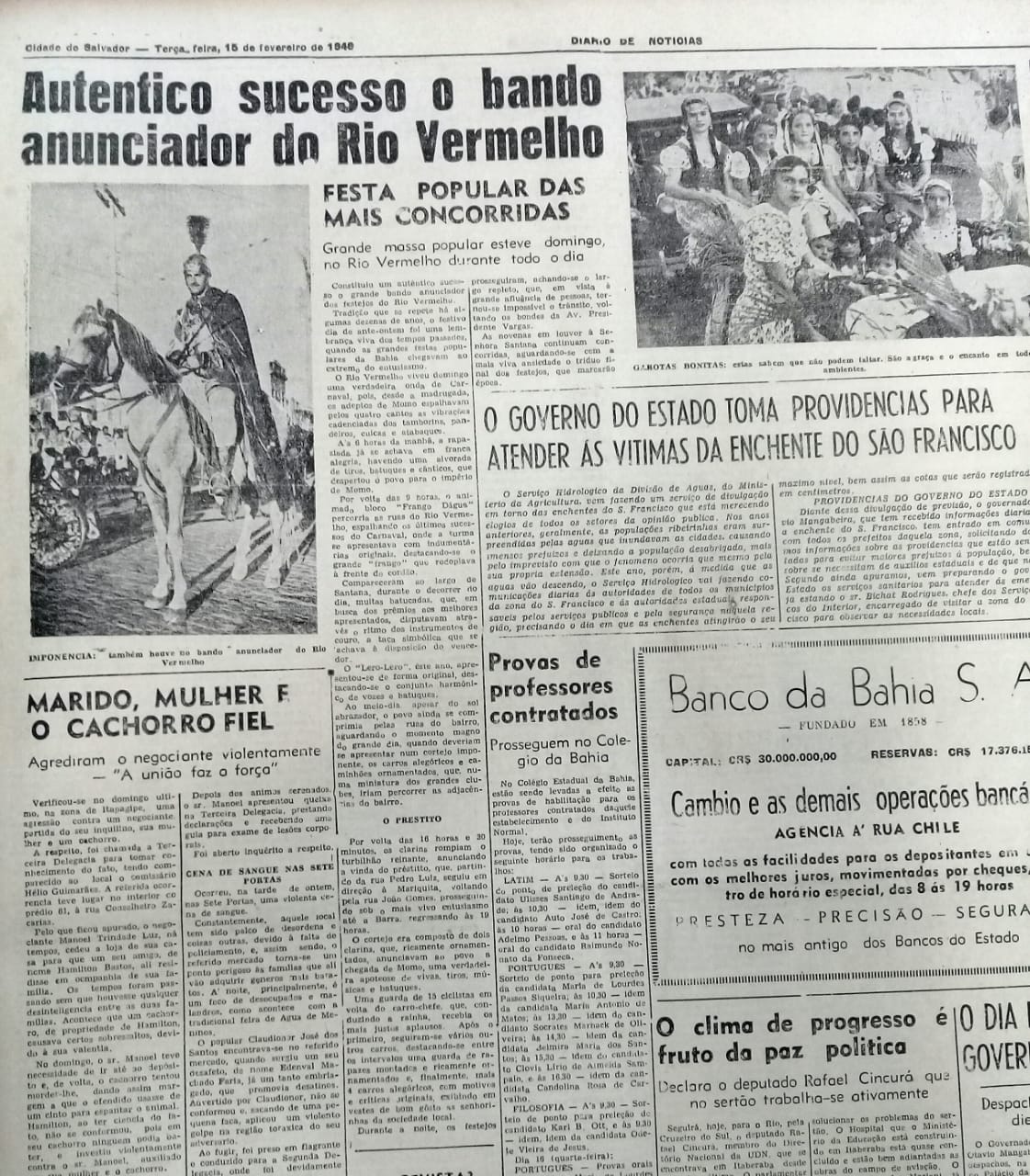 Carnaval do Rio Vermelho destaque na mídia. Isso  há 70 anos e o Lero-lero já era notícia!