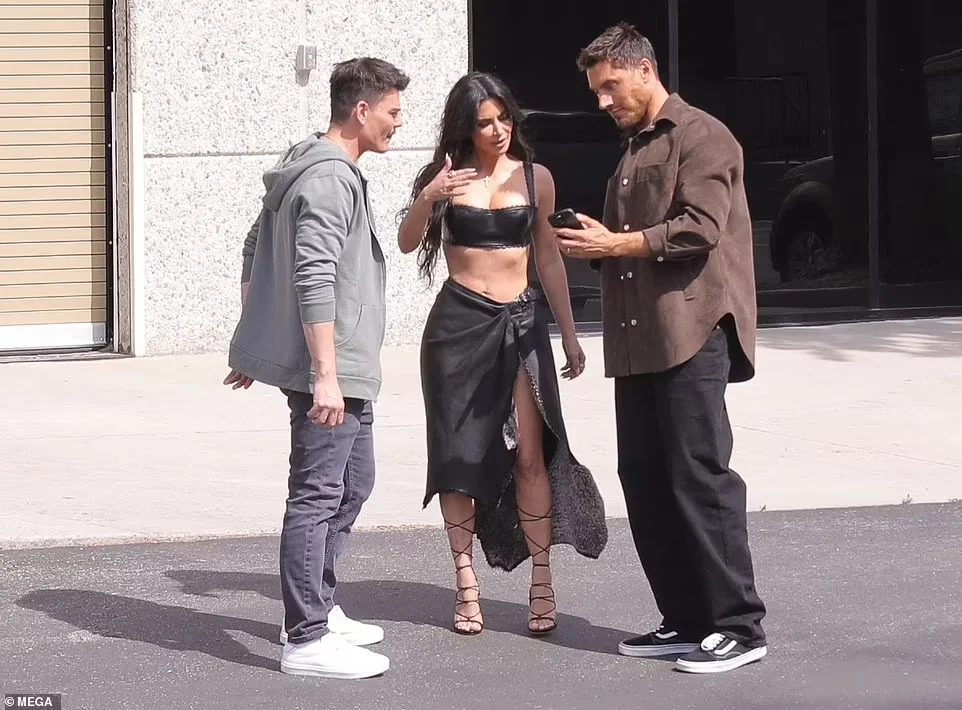Kim Kardashian goes busty in leather top in Calabasas