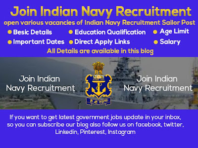 Join Indian Navy Recruitment Sailor MR Post
