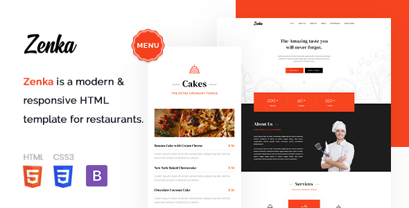 Responsive Restaurant HTML Template