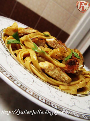 Linguine with Chicken & Artichokes باستا لينجويني بالدجاج والخرشوف (الأرضي شوكي)