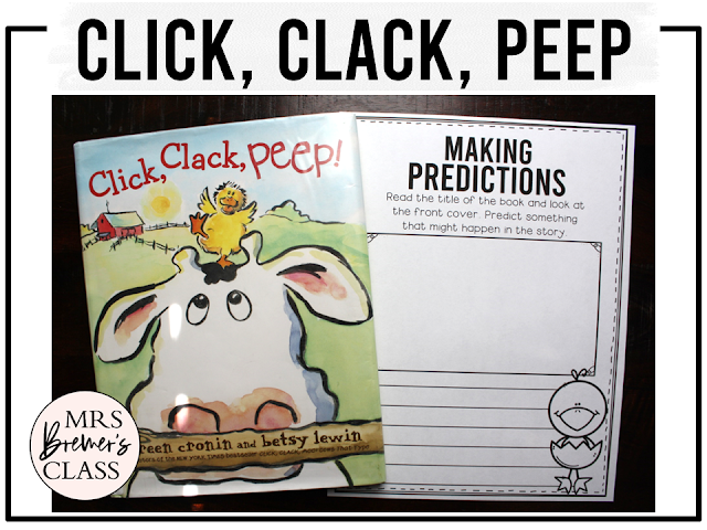 Click Clack Peep book activities unit with literacy printables, reading companion activities, lesson ideas, and a craft for Kindergarten and First Grade