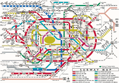 Tokyo Metro Map with JR Yamanote Line