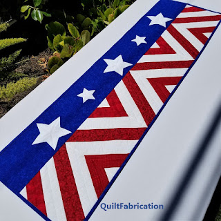 4th of July-red white blue-patriotic-table runner-quilt