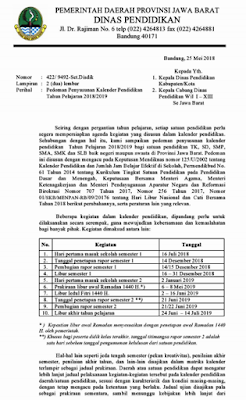 yang dapat anda gunakan khususnya untuk Guru dan umumnya untuk sekolah yang ada dilingkunga Kalender Pendidikan Tahun Pelajaran 2018/2019 Provinsi Jawa Barat