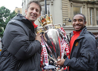 Van der Sar Anderson Manchester United Champions Barclays Premier League Parade