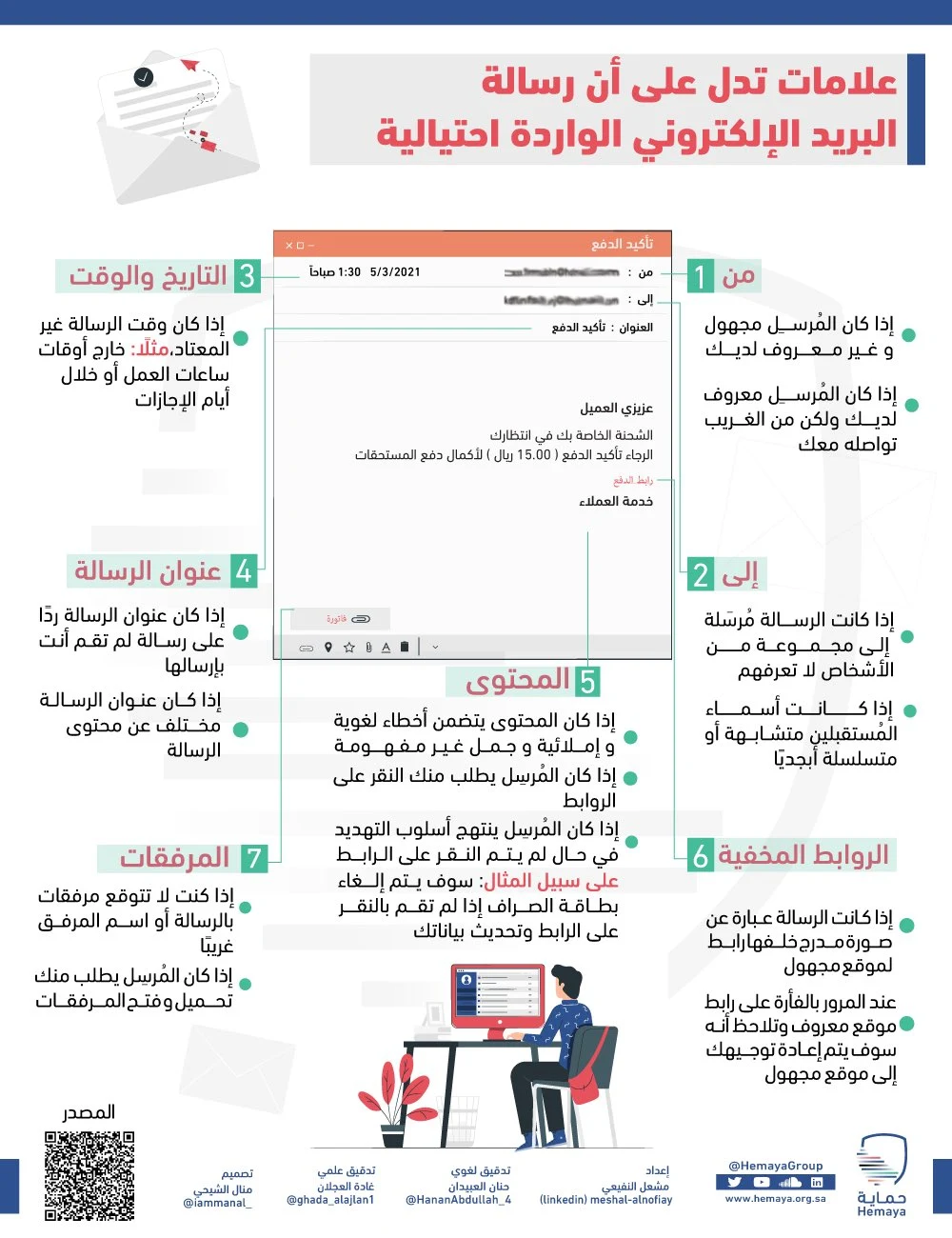 علامات تدل على أن رسالة البريد الإلكتروني الواردة احتيالية