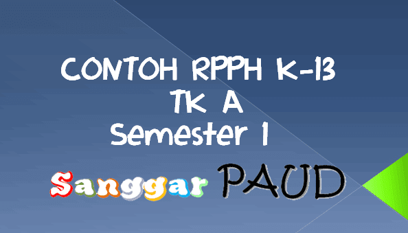 Contoh RPPH PAUD Kelompok A Minggu ke 5 Semester 1 Tema Lingkunganku