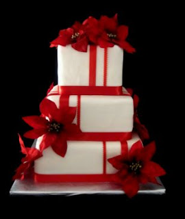 Wedding cakes with red details