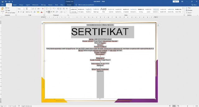 Free Sertifikat .Docx : Contoh Sertifikat Pelatihan Atau Seminar Mircrosoft Word