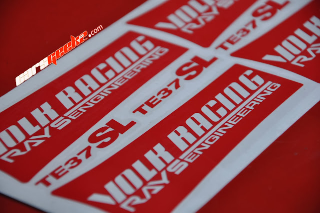 Volk Racing Rays Engineering TE37SL sticker vinyl in red