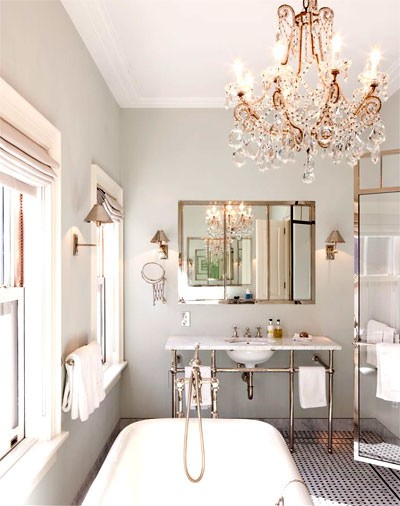 Bathrooms With Chandeliers