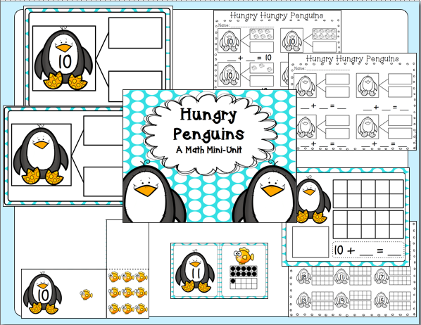 http://www.teacherspayteachers.com/Product/Penguin-Math-Mini-Unit-1033259