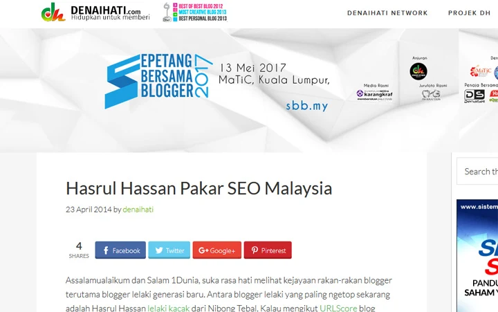 Tulis blog dan menjadi seorang pakar SEO Malaysia