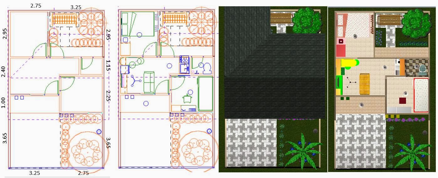 Desain Rumah Tipe 25 Tanah 60m2 1lantai 2Kamar Tidur 1Kamar Mandi