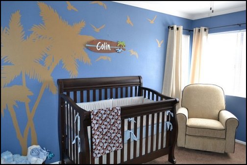 wall decor ideas for baby nursery Beach Theme Bedroom Ideas for Baby Boy | 504 x 337