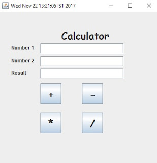 Example for Gui, Event handling and multi threading in JAVA