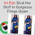 Ini Edo Strut Her Stuff In Gorgeous Fringe Gown