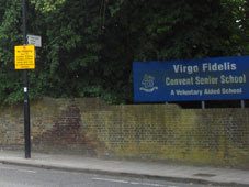 flood damage in Virgo Fideles wall