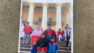 wife with son and daughter