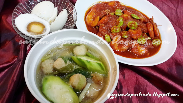 MENU BERBUKA PUASA, SAMBAL UDANG PETAI, SUP SAYUR PETOLA 