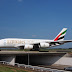 Airbus A380-800 of Emirates On The Bridge At Schipol Airport