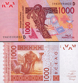 M1 WEST AFRICAN STATES (MALI) 1000 FRANCS UNC 2019 (P-415d*)