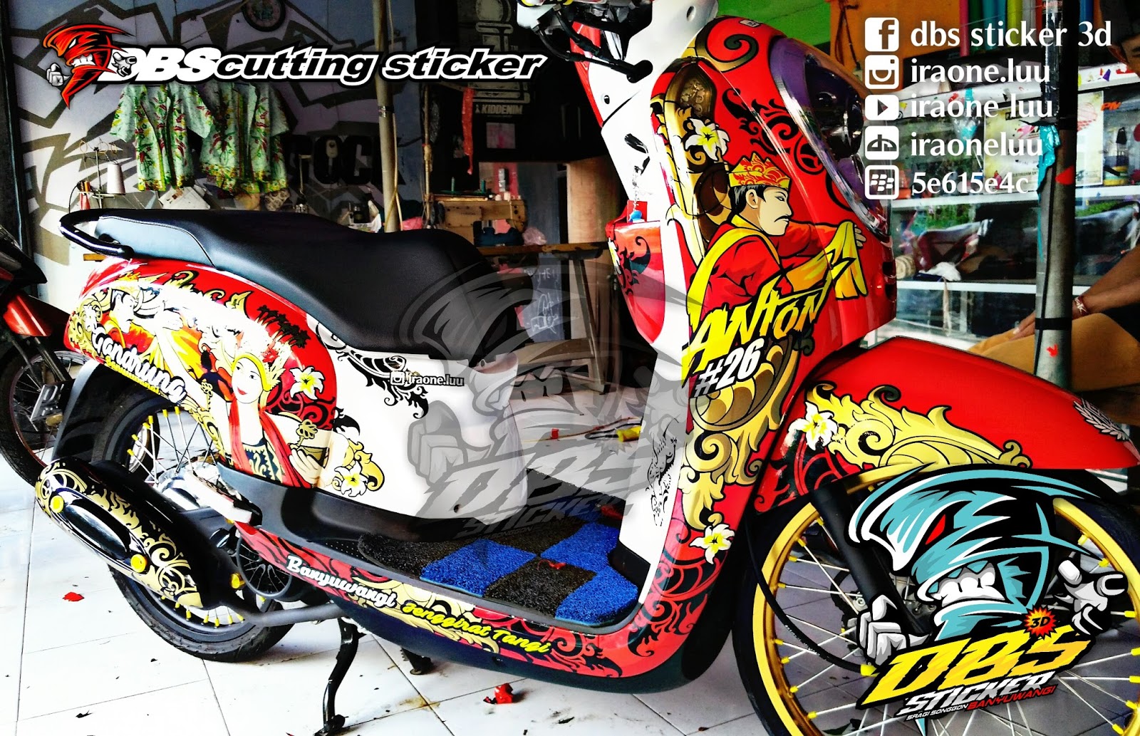 Cutting Sticker 3d Scoopy Gandrung Vector Banyuwangi