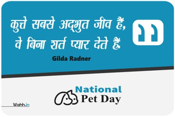 National Pet Day Wishes In Hindi