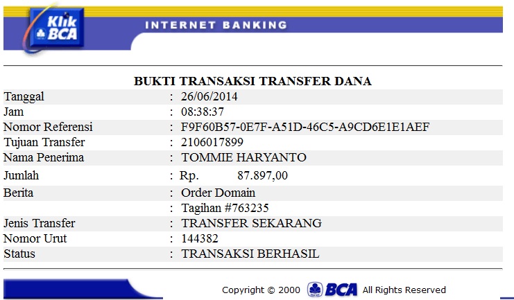 CARA TRANSFER UANG LEWAT INTERNET BANKING BCA KLIKBCA.COM