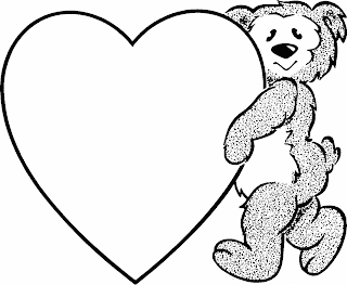 hearts coloring pages, bear coloring pages