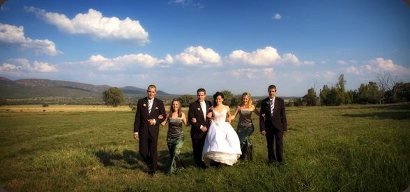 Bridal party on field- Joretha taljaard Wedding Photography