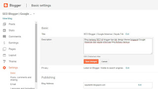 Basic Setting Blogger