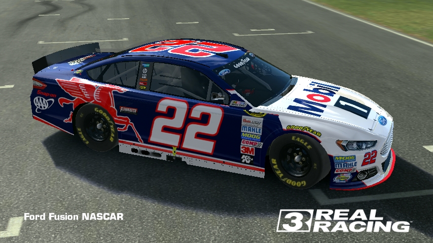  REAL  RACING  3  SKIN 2019 ford fusion nascar Mobil  NASCAR 