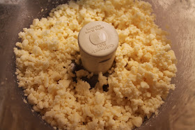Cheddar finely grated in a food processor