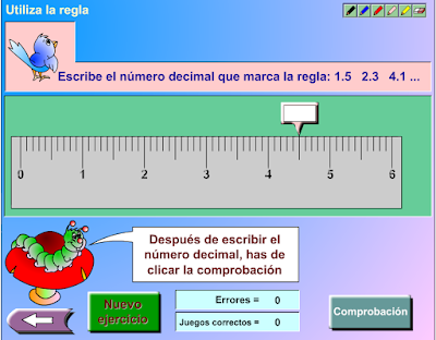 Resultado de imagen de ESCRIBE EL NUMERO DECIMAL QUE MARCA LA REGLA