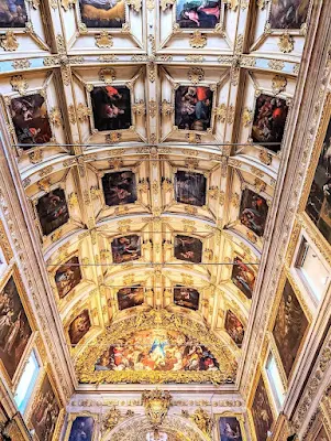 Gilded ceiling of the Madre de Deus Church at the National Tile Museum in Lisbon