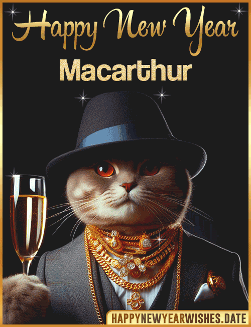Happy New Year Cat Funny Gif Macarthur