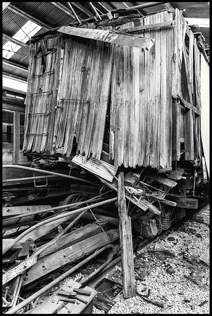 Crumbling Boxcar at the National Museum of Transportation