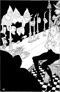 Scene from Pit And The Pendulum illustrated by Rackham