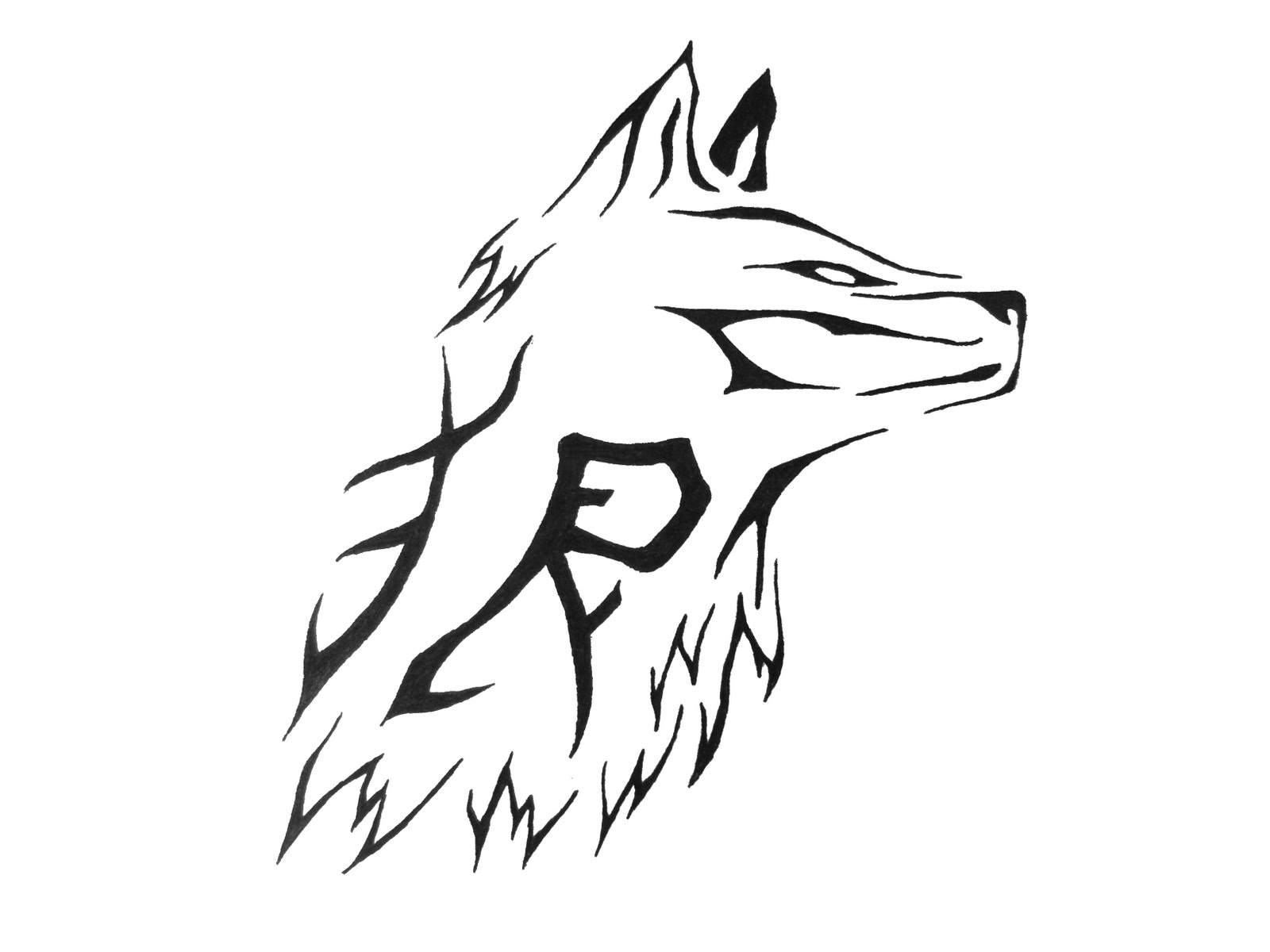 Tattoo Design Wolf Tribal