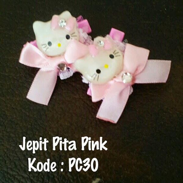 Aksesori Rambut Hello Kitty Murah Grosir Ecer Pita Pink