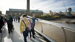 London travel - walking over brigde