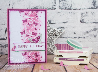 Pretty Spring Butterfly Birthday Card featuring the Perpetual Birthday Stamps from Stampin' Up! UK.  Buy Stampin' Up! UK Here