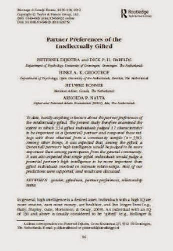 Paper Partner Preferences Of The Intellectually Gifted
