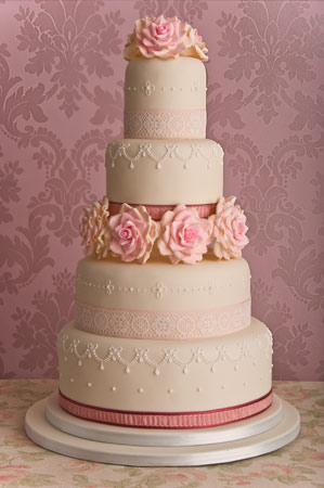 Gum paste flower topper Wedding cake