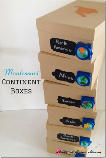 Study Geography with Continent Boxes - such a fun, hands on learning about geography for preschool, kindergarten, 1st grade, 2nd grade, and 3rd grade students.